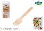 Algon Set de 12 Tenedores de Madera de 16 cm - Utensilio Reutilizable de Mesa (36 Unidades)