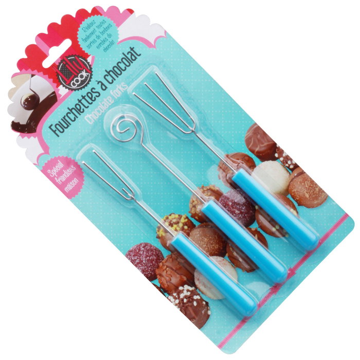 Lily Cook Juego de 3 Horquillas para Chocolate y Baños, Acero Inoxidable, 18 cm