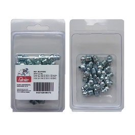 Faher EF-503 Engrasador Recto, Rosca 1/8 GAS-28 H, para Lubricación de Equipos Mecánicos, Blíster de 10 Unidades