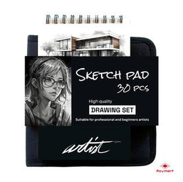 ARTIST BY ALEX BOG Kit de iniciación dibujo artístico 30 piezas y libreta de bocetos