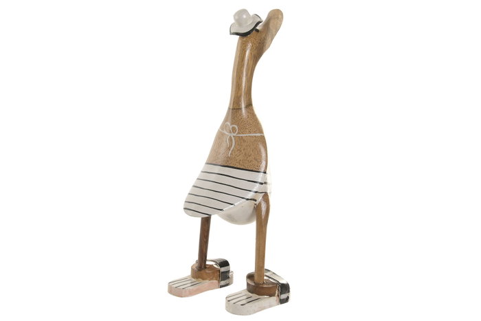 DKD Home Decor Figura de Pato de Bambú - Surtido de 4 Piezas