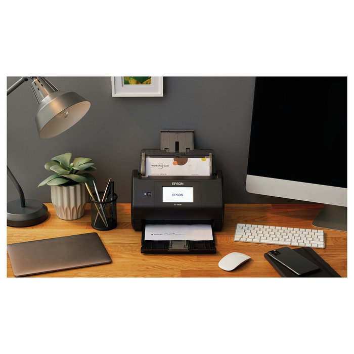 Epson WorkForce ES-580W Escáner de documentos A4 inalámbrico, 35 ppm, ADF de 100 hojas, USB 3.2, WiFi, escaneo dúplex a color, ReadyScan LED, CIS, 600 x 600 DPI