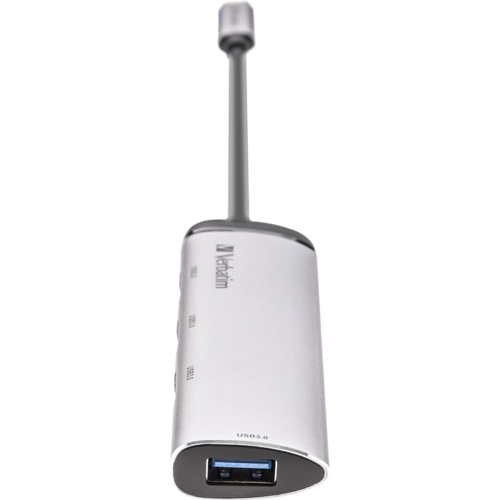 Verbatim USB-C Multiport Hub de 4 puertos USB 3.2 Gen 1, Silver / Black