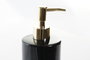 DKD Home Decor Dosificador Gres Metal 8x8x19 Negro y Dorado