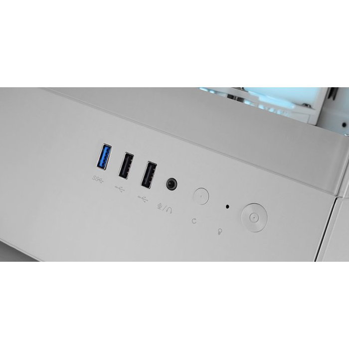 Mars Gaming MCX0 Caja Gaming ATX Semitorre - Blanca, Frontal Total Mesh y Panel de Cristal Templado, con 3 Ventiladores ARGB 120mm, sin Fuente