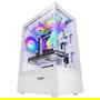 Mars Gaming MCX0 Caja Gaming ATX Semitorre - Blanca, Frontal Total Mesh y Panel de Cristal Templado, con 3 Ventiladores ARGB 120mm, sin Fuente