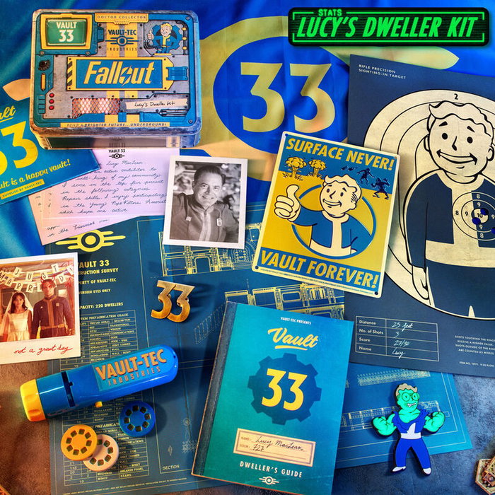 Doctor Collector Kit Lucys Dweller Fallout Guía Refugio Lucy Pin Refugio 33 Proyector Vault-Tec