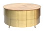 DKD Home Decor Mesa Centro Glam Dorado 90 x 90 x 45 cm Mango y Latón