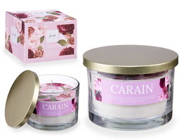 Acorde Vela Vaso con Tapa Dorada Rosa Polvo de Rosa Vintag 12.5 x 8.6 x 12.5 cm (Set de 6)