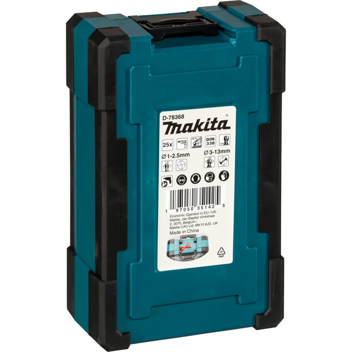 Makita D-78368 Juego de brocas para metal HSS-GS de 25 piezas