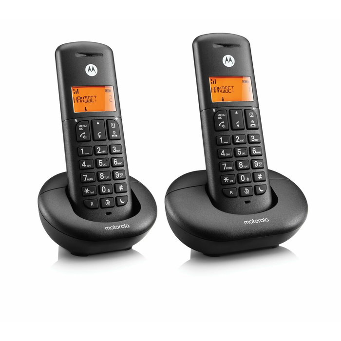 Motorola E202 DECT Duo Kit de Dos Unidades Negro