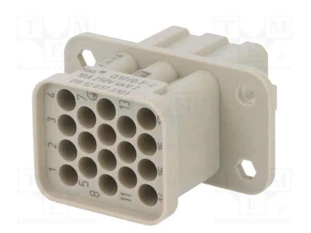 HARTING Han Q 17/0-F-c 10A plantilla de contacto hembra HARTING Han Q 17/0-F-c 10A plantilla de contacto hembra
