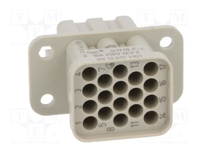 HARTING Han Q 17/0-F-c 10A plantilla de contacto hembra HARTING Han Q 17/0-F-c 10A plantilla de contacto hembra