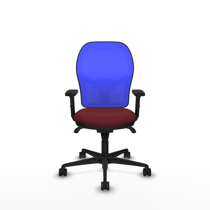 PIQUERAS Y CRESPO Silla de oficina Jorquera con mecanismo Sincro, Granate y Azul PIQUERAS Y CRESPO Silla de oficina Jorquera con mecanismo Sincro, Granate y Azul