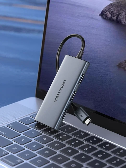 Vention TOOHB Docking USB Tipo-C con HDMI 4K, 3xUSB y Lector de Tarjetas, Gris Vention TOOHB Docking USB Tipo-C con HDMI 4K, 3xUSB y Lector de Tarjetas, Gris