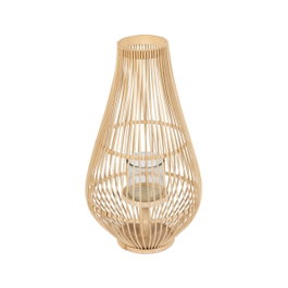Ixia Farol Portavelas Natural Bambú 30 x 30 x 55 cm