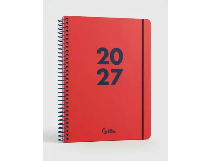 Liderpapel Agenda de oficina 2027 día por página A5 rojo