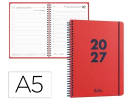 Liderpapel Agenda de oficina 2027 día por página A5 rojo
