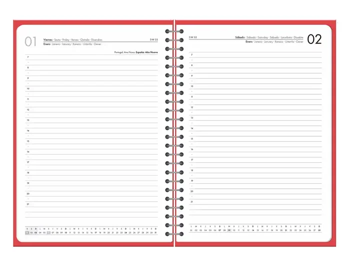 Liderpapel Agenda de oficina 2027 día por página A5 rojo