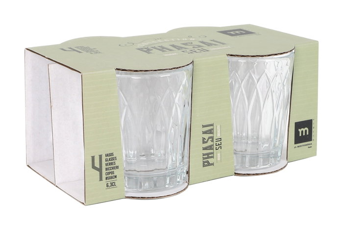La Mediterranea Set 4 Vasos Chupitos 63ml Phasai Seu MD