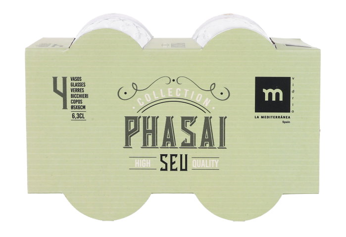 La Mediterranea Set 4 Vasos Chupitos 63ml Phasai Seu MD