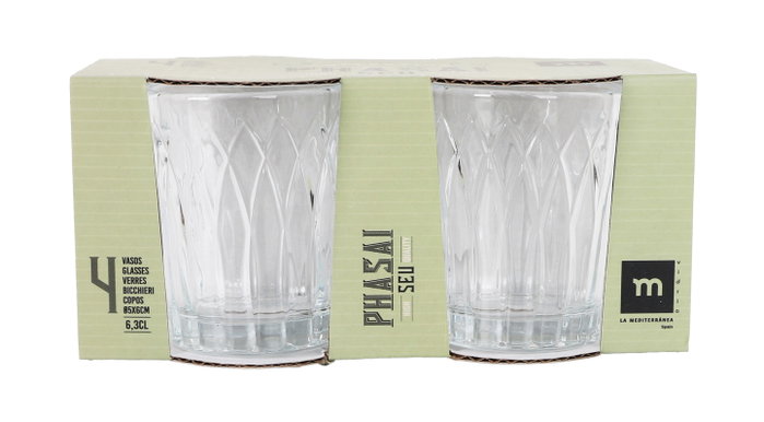 La Mediterranea Set 4 Vasos Chupitos 63ml Phasai Seu MD
