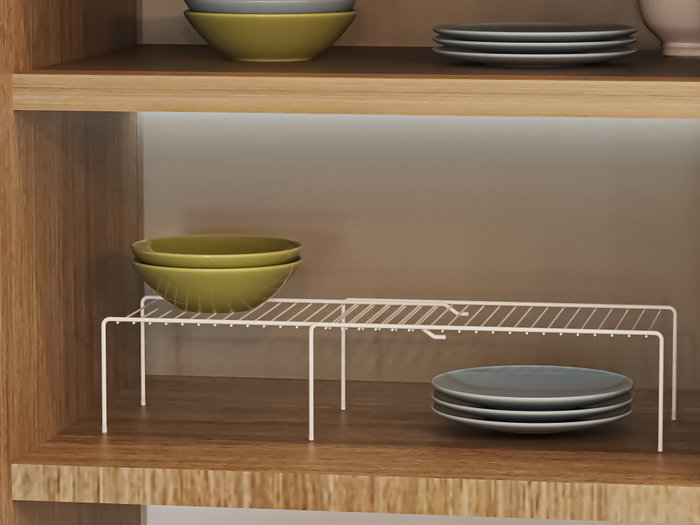 Hermia Organizador de Cocina SM045-W, 100% Metal, 735 x 210 x 135 cm (2 Piezas), Blanco