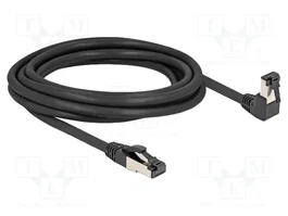 DeLOCK Cable de red RJ45 Cat.8.1 S/FTP 3 m Negro con conector angular e inferior