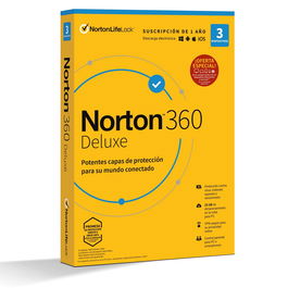 Norton 360 Deluxe - Antivirus con VPN, Monitoreo Dark Web y Control Parental - Protección para varios dispositivos - Licencia 1 año - Español