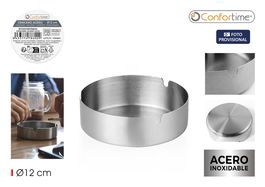 Confortime Cenicero de Acero de 12 cm (24 Unidades)