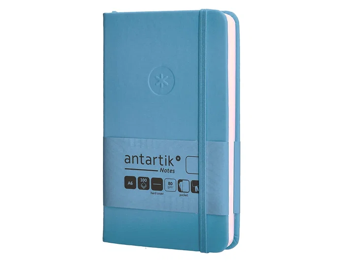 Antartik Cuaderno A6 Tapa Dura Hojas Lisas Azul Claro 100 Hojas 80gr FSC