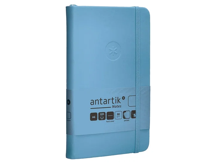 Antartik Cuaderno A6 Tapa Dura Hojas Lisas Azul Claro 100 Hojas 80gr FSC