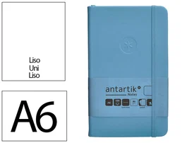 Antartik Cuaderno A6 Tapa Dura Hojas Lisas Azul Claro 100 Hojas 80gr FSC