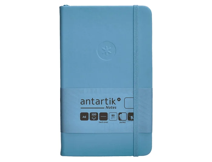 Antartik Cuaderno A6 Tapa Dura Hojas Lisas Azul Claro 100 Hojas 80gr FSC