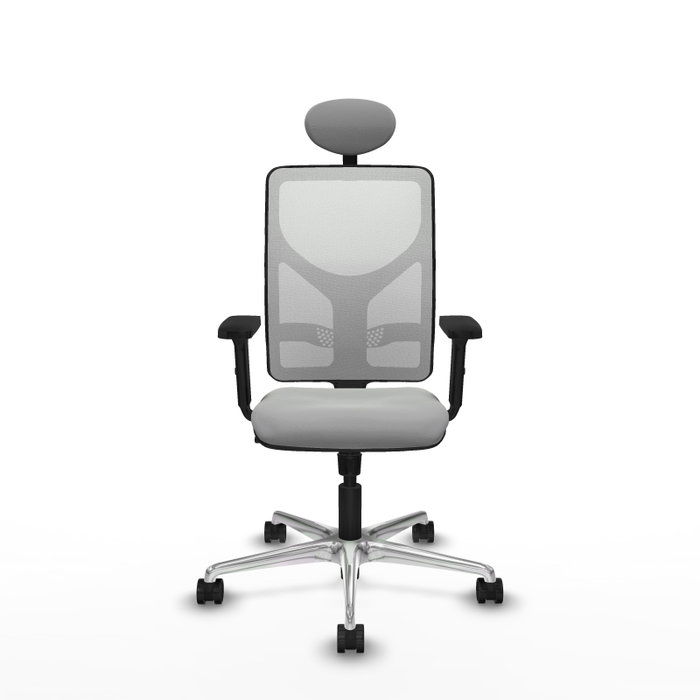 PIQUERAS Y CRESPO Silla de oficina Motilla con mecanismo Sincro, Gris claro y Blanco
