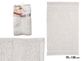 Berilo Toalla Lisa de Algodón y Poliéster 70x130 cm en Color Gris Claro (Set de 12)