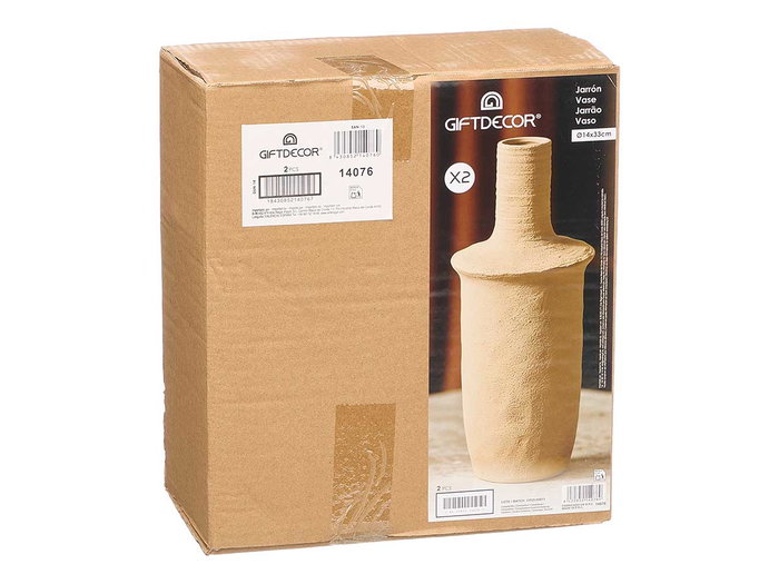 Giftdecor Jarrón Sahara Boca Estrecha Tierra Mediano