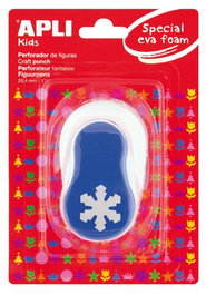 Taladro Goma Eva Apli 25,4 Mm Copo Nieve Azul
