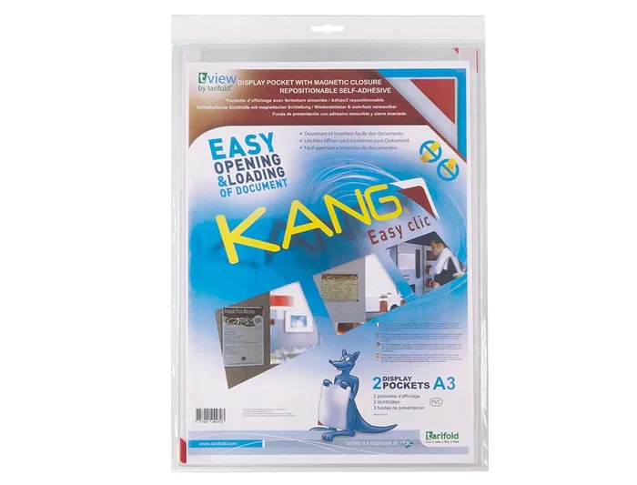 Djois Funda Presentación Adhesiva Removible DIN A3 Magnética, Capacidad 10 Hojas, 10x470x330mm