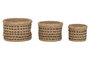 DKD Home Decor Set de 3 Cestas de Seagrass y Yute Natural