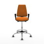 PIQUERAS Y CRESPO Taburete Elche AS en similpiel naranja con base cromada
