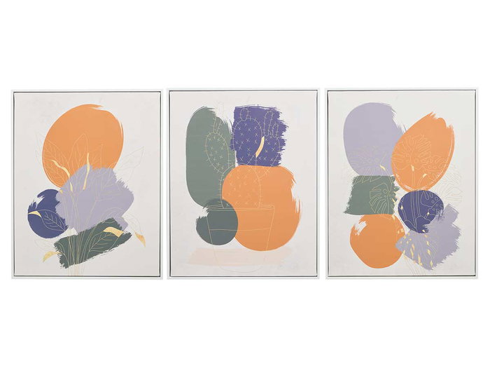 Giftdecor Cuadro Lienzo Marco Blanco Circulos 40x70 cm Surtidos (Set de 3) Giftdecor Cuadro Lienzo Marco Blanco Circulos 40x70 cm Surtidos (Set de 3)
