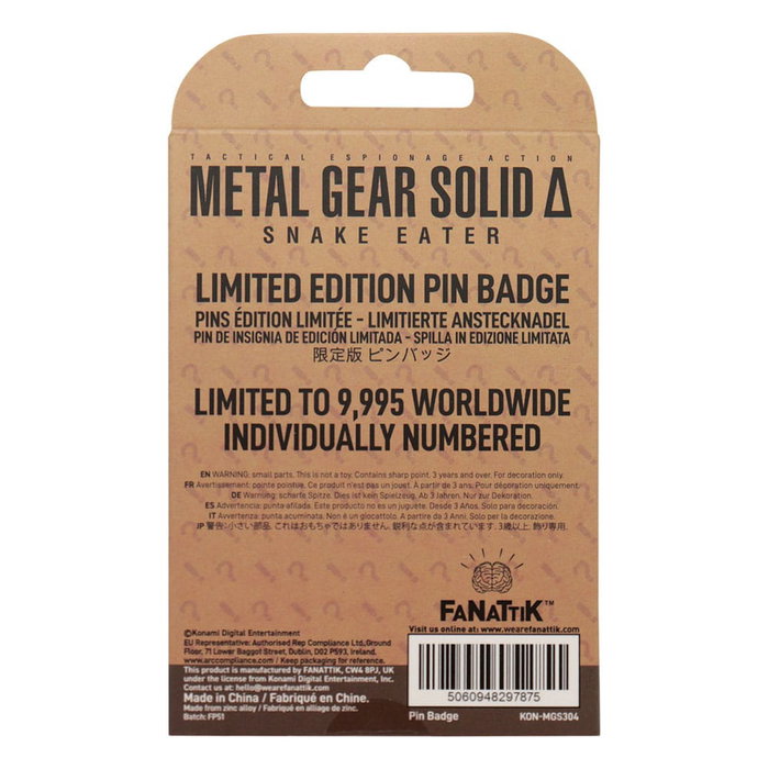 Metal Gear Solid Delta Chapa Fox Limited Edition Metal Gear Solid Delta Chapa Fox Limited Edition