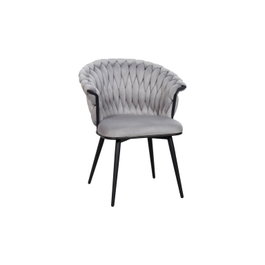 DKD Home Decor Silla de Poliéster y Metal Gris