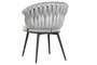 DKD Home Decor Silla de Poliéster y Metal Gris