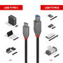 Lindy Cable USB 3.2 Tipo C a B Anthra Line 2m