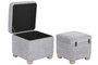 DKD Home Decor Set de 2 Reposapiés con Almacenaje Interior, Gris Claro y Marrón
