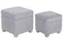 DKD Home Decor Set de 2 Reposapiés con Almacenaje Interior, Gris Claro y Marrón
