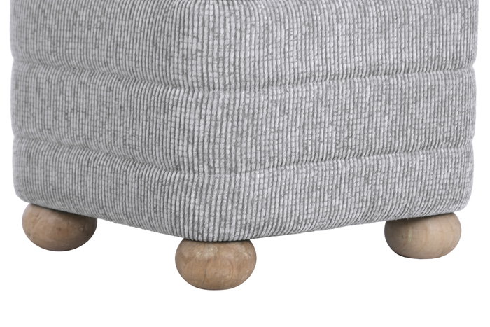 DKD Home Decor Set de 2 Reposapiés con Almacenaje Interior, Gris Claro y Marrón