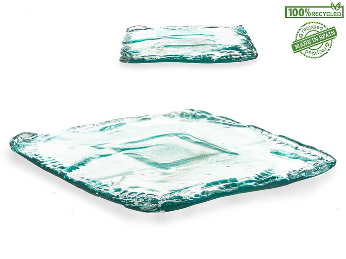 Giftdecor Centro Vidrio Inca Cuadrado Transparente Cristal Reciclado 28 cm (Set de 2) Giftdecor Centro Vidrio Inca Cuadrado Transparente Cristal Reciclado 28 cm (Set de 2)
